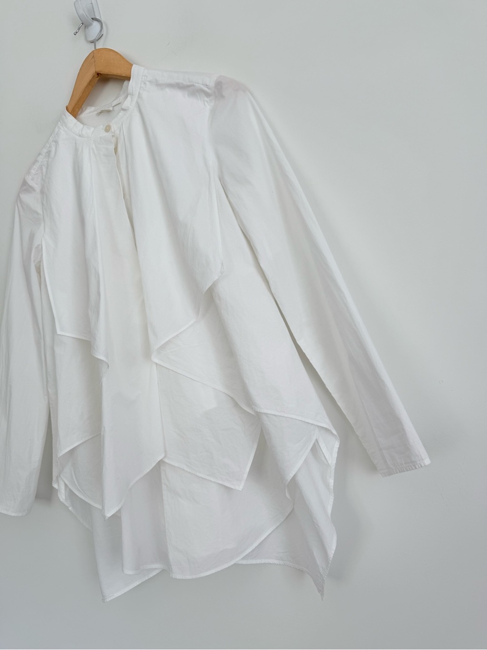 COS Draped Front Cotton Shirt in White - Picture 6 of 9